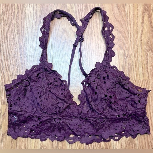 aerie Other - Maroon Floral Lace Bralette